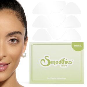 Smoothies Wide Wrinkle Patches for Face Overnight – Facial Patches for Elevens, Crows Feet and more, 144 Facial Adhesives per Box – Face Tape, Made in the USA