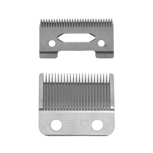 StyleCraft Replacement Fixed Stainless Steel Taper Hair Clipper Blade with Moving Ceramic Deep Tooth Cutter Set