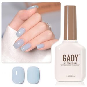 GAOY Jelly Gel Nail Polish, 16ml Sheer Blue Translucent Soak Off Gel Polish, UV Light Cure for Nail Art DIY, 2323 Pale Cerulean