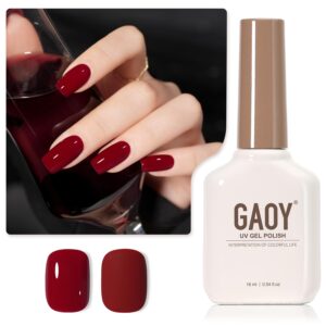 GAOY Red Gel Nail Polish, 16ml Soak Off Gel Polish, UV Light Cure for Nail Art DIY Manicure at Home, 2023 Burgundy Red