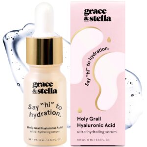 grace & stella Award Winning Hyaluronic Acid Serum (10ml/0.34 fl oz) Hyaluronic Acid Serum for Face – Acido Hialuronico Face Serums for Women – Hydrating, Remove Fine Lines, Wrinkles – Anti Aging