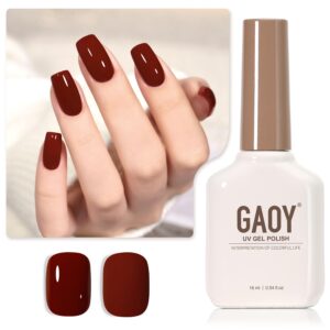 GAOY Red Gel Nail Polish, 16ml Soak Off Gel Polish, UV Light Cure for Nail Art DIY Manicure at Home, 1008 Crimson Red