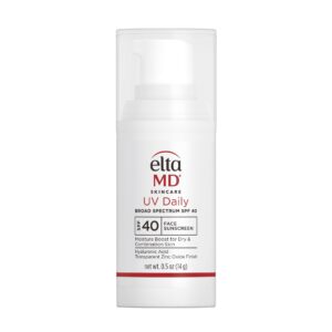 EltaMD UV Daily SPF 40 Face Sunscreen Moisturizer with Zinc Oxide, Daily Face Moisturizer with SPF, Sunscreen, 0.5 oz Pump