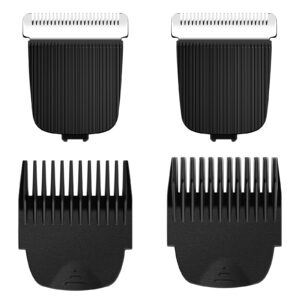 Wusuker 2 Pack Replacement Blades and Guards for Manscaped The Lawn Mower 4.0, Hygienic Snap-in Replacement Trimmer Blades and Guards Fit for Manscaped Lawn Mower 4.0 Hair Trimmer, Black