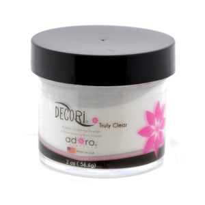 Adoro Decori Acrylic Sculpting Powder Truly Clear 2 oz