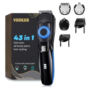 Voukad Beard Mustache Trimmer with 3 Attachments, 40 Adjustable Precisions, Waterproof, 240 Min Runtime – Personal Body Hair Trimmer for Men & Women Gift Choice