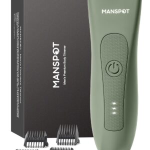 MANSPOT Manscape Hair Finishing Trimmers, Pubic Hair Trimmer for Men and Women, Electric Ball Trimmer Pubic Shaver,Hypoallergenic Ceramic Blade Heads,Waterproof Wet/Dry Groin Shaver,20 Times Usage
