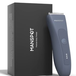 MANSPOT Electric Groin Hair Trimmer Men’s Shaving & Grooming Sets Kit with 4 Guards and Replaceable Ceramic Blade Heads, Waterproof Wet/Dry Trimmer for Men, 90 Minutes Shaving, Grooming Sets