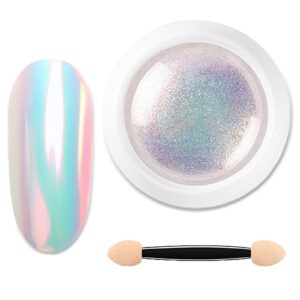 Pearl Acrylic Nail Powder> Pearl Chrome Powder> 1 Pcs Pearl Powder for Nails> High Shine Iridescent Nail Powder> Chrome Nails Powder for Girls> Mirror Effect Mermaid Chrome Nail Powder for Starters