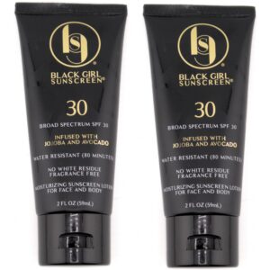 Black Girl Sunscreen – Face & Body Moisturizing Sunscreen Lotion SPF 30 for Melanin Rich Skin, Leaves no White Cast (SPF-30-4oz)