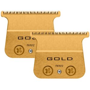 2 Pack FX707Z Replacement Blades for All BaBylissPRO FX787 & FX726 Trimmers, DLC Replacement Blades Compatible with BaByliss Trimmer Blades, Gold