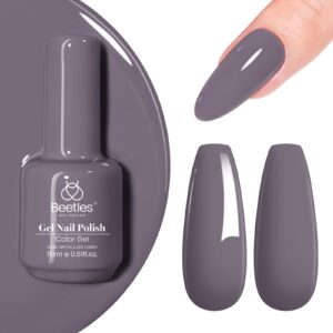 Beetles Gel Nail Polish, 1 Pcs 15ml Grayish Purple Gel Polish Stormwatch Color Gel Polish Soak Off Uv Nail Lamp Nail Art Manicure Salon DIY Gel Nail Design Decoration at Home