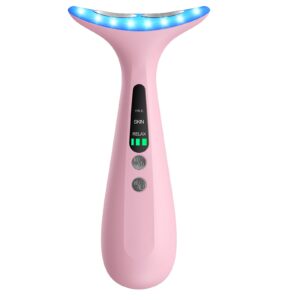 Facial and Neck Massager for Face, Neck – Skin Lifting & Firming – Wrinkle & Dark Circle Reducer – at Home Skin Care Face Sculpting Tool and Neck Massager-Pink