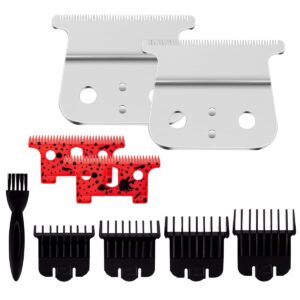 Andis T Outliner Replacement Blades – Compatible with Andis T Outliner, GTX, T-Liner – Ceramic & Stainless Steel Blades (Red)