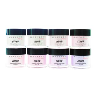 MakarttPro Acrylic Powder -The Enchanted Collection- 56g/2oz> Set of 8 Colors for Nail Extension | Professional Acrylic Nail Cover Powder for Private Nail Technicians> 8 x 56g Combo Pack