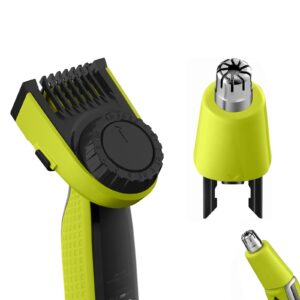 Adjustable Guards & Nose Hair Replacement Heads Kit Compatible with One Blade Trimmer,Guards Comb Attachments Size from 0.4 to 10 mm for Philips Norelco OneBlade QP2520 QP2630 QP2724 QP2834 Shaver