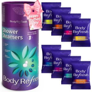 BodyRefresh Shower Steamers Aromatherapy – Birthday Gifts for Women, 8 Pack Shower Bombs with Essential Oils, Stress Relief Spa Gifts for Women, Mothers Day Gifts for Mom, Wife, Grandma, Daughter