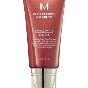 MISSHA M Perfect Cover BB Cream No.23 Natural Beige -Light/Medium with Cool/Neutral Undertone SPF 42 PA +++ 1.69 Fl Oz – Tinted Moisturizer for face with SPF