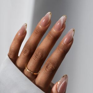 BTArtbox Press On Nails Almond – Cat Eye Press On Nails Medium Fake Nails with 3D Sculpting Metallic Design, Supremely Fit & Glossy Glue On Nails in 15 Sizes for Gift, Knightshield