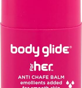 Body Glide For Her Anti Chafe Balm | Chafing stick with added emollients | Great for dry, sensitive skin and/or sensitive areas | Use on chest, bra, butt, groin, arm, and thigh chafing | 0.8oz