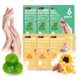 Innerest Original Derma Beauty Hand Mask 6 Pairs Restoring Cica + Vitamin E Hand Care> Hydrating Gloves (Assort #1) Nail Care Essential> Moisturizing Soothing Gloves> Handskin Rejuvenation Repair