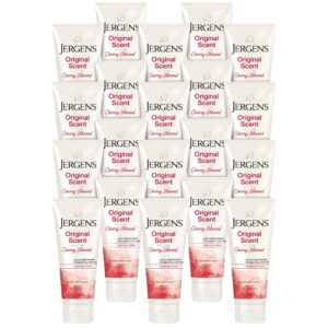 Jergens Original Scent Dry Skin Body Lotion, Hand and Body Moisturizer, Cherry Almond Essence, Dermatologist Tested, 2 Oz, Pack of 20