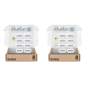 Schick Intuition Razors for Women | Pure Nourishment Razor Blades Refill with Organic Aloe for Sensitive Skin | 8 Count