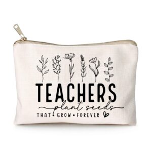 Helping Little Minds Grow Makeup Bag, Best Teacher Gift, Teacher Appreciation Gift, Teachers Plant Seeds That Grow Forever, Favorite Teacher Cosmetic Bag, Teach Love Inspire Pouch Bag