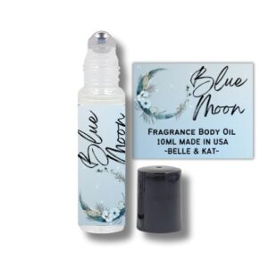 Fragrance Body Oil Roll-On Scented Blue Moon (Moonlight Type) – 0.33 Fl Oz (10ml) for Men & Women – 100% Fragrance Oil – No Alcohol Fillers – Can Also Use as Diffuser Oil – Made in USA