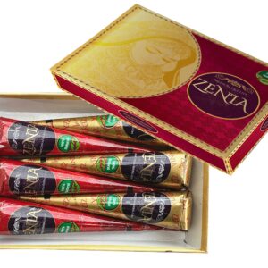 Zenia 6 Pack 100% Natural Ready to Use Henna Paste Hair Color Hair Dye Cones Reddish Brown Color