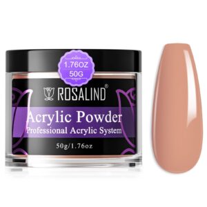 ROSALIND Nude Acrylic Nail Powder 50g/1.76oz Acrylic Nude Powder for Nail Acrylic Extension> Professional Crystal Polymer Nail Powder Acrylic Nail Caving> Dry Naturally