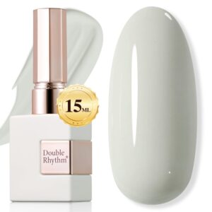 Double Rhythm 15ML Gel Nail Polish Pure Sheer Same Color Same Bottle Soak Off Gel Polish Art Manicure Salon DIY at Home for Women (Light Gray-A1387)