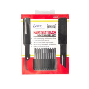 Oster Professional Personal Travel Hairstylist Straight Razor with 10 Disposable Blades