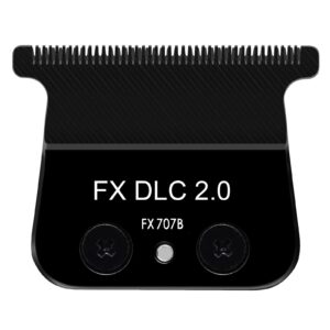 FX DLC Replacement Trimmer Blade for All BaBylissPRO FX787 & FX726 Trimmer, FX707B DLC 2.0 Replacement Blades Compatible with BaByliss PRO Barberology Trimmer Blades, Black