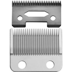 Anrom Professional Replacement Clippers Blades Flat-tooth Carbon Steel Ceramic Blades Powder Metallurgy Blades Set for Wahl Senior Clippers# 8591