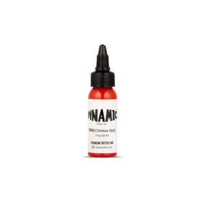 Dynamic Color Co- Chinese Red Tattoo Ink: Vibrant, Sterilized, Vegan & USA-Made Since 1990 – Trusted by Artists Worldwide, (1oz Bottle)