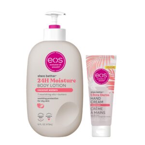 Bundle of eos Shea Better Hand Cream & Body Lotion – Coconut, Natural Shea Butter Hand Lotion and Skin Care, 24 Hour Hydration with Shea Butter & Oil