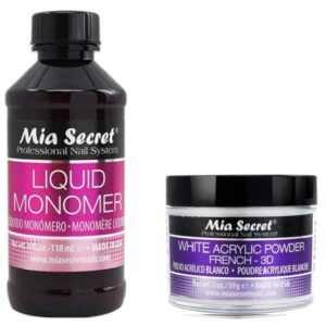 Mia Secret Liquid Monomer AND Acrylic Powder (4 Ounce Monomer> 2 Ounce White Acrylic Powder)