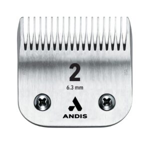 Andis 63030 Ceramic Edge Carbon-Infused Detachable Steel Clipper Blade – Ceramic Cutting Technology, Stays Sharper Longer – Fits All Andis Series – Size 2, 1/4-Inch (6.3mm) Cut Length, Silver