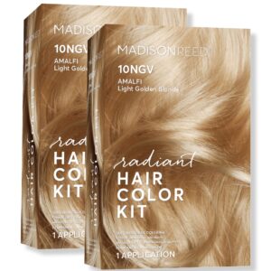 Madison Reed Radiant Hair Color Kit, Light Golden Blonde for Superior Gray Coverage, Ammonia-Free, 10NGV Amalfi Blonde, Permanent Hair Dye, Pack of 2