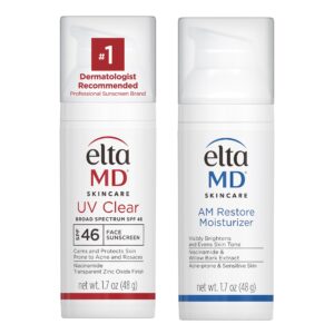 Bundle of EltaMD UV Clear Face Sunscreen SPF 46 + EltaMD AM Restore Face Moisturizer