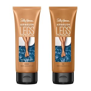 Sally Hansen Airbrush Legs, Leg Makeup Lotion, Medium/Tan, 4 Oz, Pack of 2