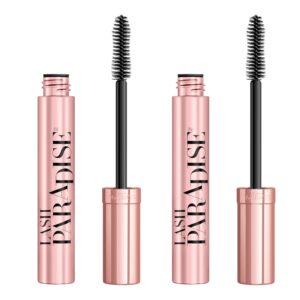 L’Oreal Paris Makeup Voluminous Lash Paradise Mascara, Voluptuous Volume, Intense Length, Feathery Soft Full Lashes, No Flaking, No Smudging, No Clumping, Black Brown, 2 Count, Packaging May Vary