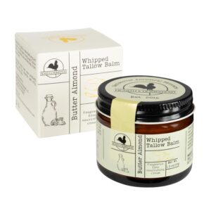 Hearth and Homestead Handmade Whipped Tallow Balm (Butter Almond): Fragrance-Free, No Essential Oils – 1.3 oz