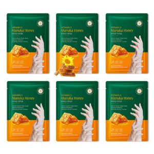 WENJLYJ 6 Pairs Hand Mask for Dry Cracked Hands>Nourishing Moisturizing Gloves>Hands Moisturizer for Deep Moisturizing>Silky Smooth Moisturizing Gloves>Hand Care Mask Set(L)