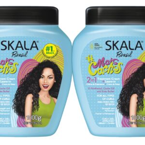 2 Pack SKALA Mais Cachos Hydrates Curls, Eliminates Frizz, For Curly Hair – 2 IN 1 Conditioning Treatment Cream and Cream To Comb 35.2oz New