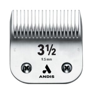 Andis – 64089, Heavy-Duty Detachable Clipper Blade – Stainless-Steel With Carbon-Infused, Close Cutting & Long-Life Blade – Compatible With Most Andis Series -Size 3-1/2, 3/8-Inch Cut Length, Chrome