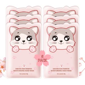 PPPanYiDi Hand Masks Moisturizing Gloves>6 Pairs Hydrating Hand Peel Masks Gift Set for Dry Cracked Hands Care>Long-lasting and Non-greasy Hand Moisturizer Gloves for Women A