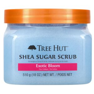 Tree Hut Exotic Bloom Shea Sugar Scrub | Exfoliating Body Scrub Removes Dead, Dry Skin for a Soft & Hydrated Feel | Nourishing Essential Body Care | 18 fl oz.