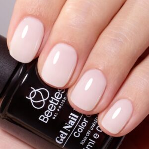 Beetles Milky Pink Gel Nail Polish, 15ml Nude Pink Jelly Neutral Color Polish Set Translucent Sheer Gel Nail Concealer Soak Off Uv LED Nail Lamp French Nail Art Gifts for Her Women